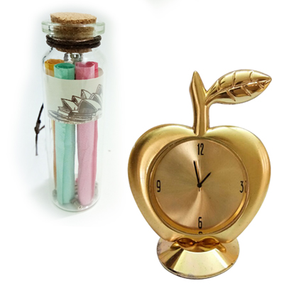 "Message Bottle code-1303 -007 + Apple Design Clock - Click here to View more details about this Product